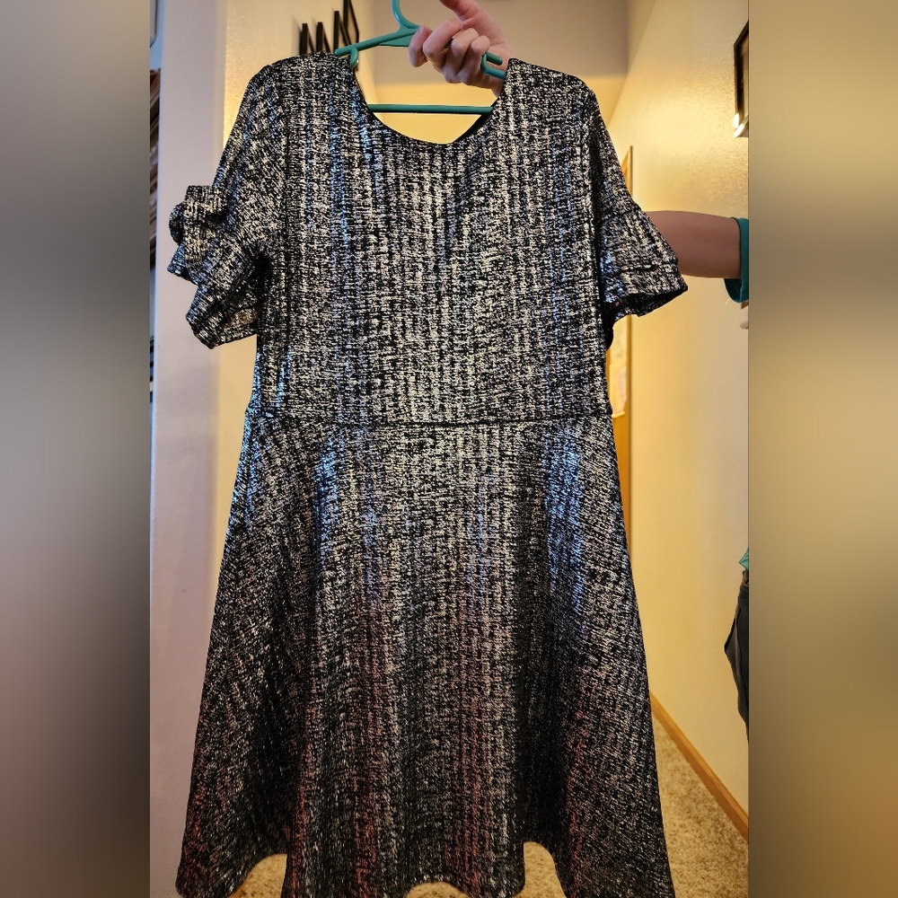 Black with silver threading dress